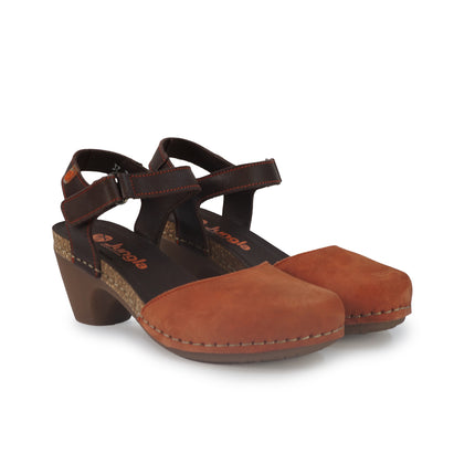 Jungla Pump Donna con Tacco in Pelle Nabuk Arancione 7466 TEJA Jungla 