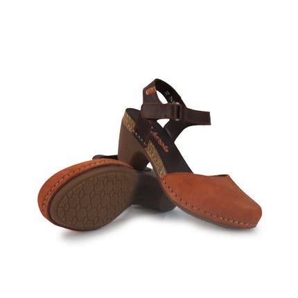 Jungla Pump Donna con Tacco in Pelle Nabuk Arancione 7466 TEJA Jungla 