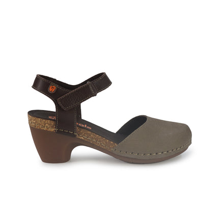 Jungla Pump Donna con Tacco in Pelle Nabuk Taupe 7466 TERRON Jungla 