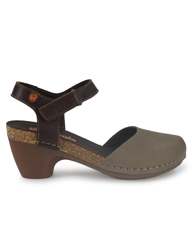 Jungla Pump Donna con Tacco in Pelle Nabuk Taupe 7466 TERRON Jungla 