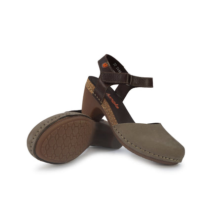 Jungla Pump Donna con Tacco in Pelle Nabuk Taupe 7466 TERRON Jungla 