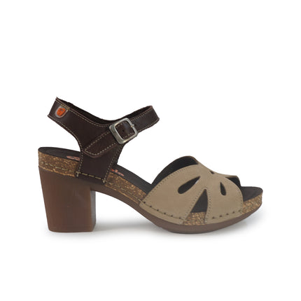 Jungla Sandali Donna con Tacco e Plateau in Nabuk Desert Beige 7843 DESERT Jungla 
