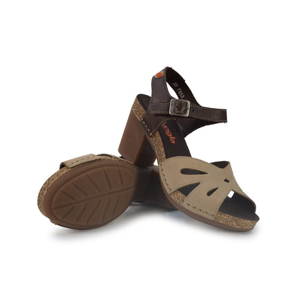 Jungla Sandali Donna con Tacco e Plateau in Nabuk Desert Beige 7843 DESERT Jungla 