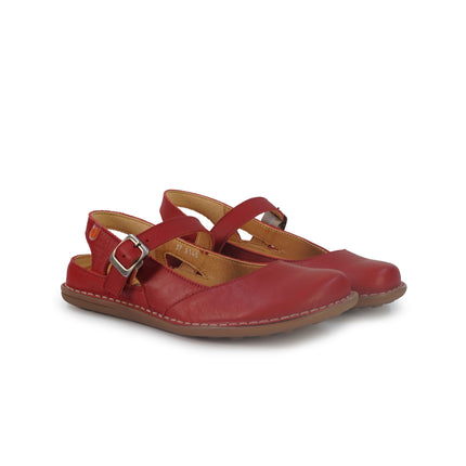 Jungla Sandalo Donna Ballerina Pump Bassa in Pelle Rossa 8148 ROJO Jungla 