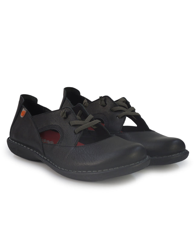 Jungla Ballerina Donna con Lacci in Pelle Nera 8154 BLACK Jungla 