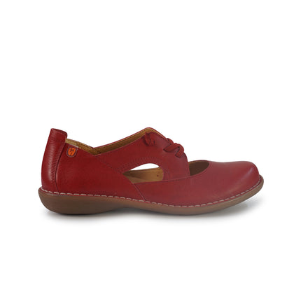 Jungla Ballerina Donna con Lacci in Pelle Rossa 8154 ROJO Jungla 