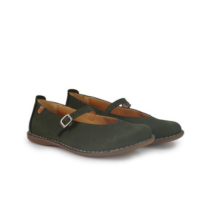 Jungla Ballerina Donna con Cinturino in Pelle Nabuk Verde 8460 PRADO Jungla 