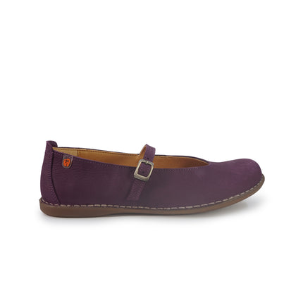 Jungla Ballerina Donna con Cinturino in Pelle Nabuk Viola 8460 PRUNUS Jungla 