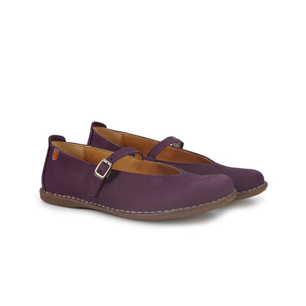 Jungla Ballerina Donna con Cinturino in Pelle Nabuk Viola 8460 PRUNUS Jungla 