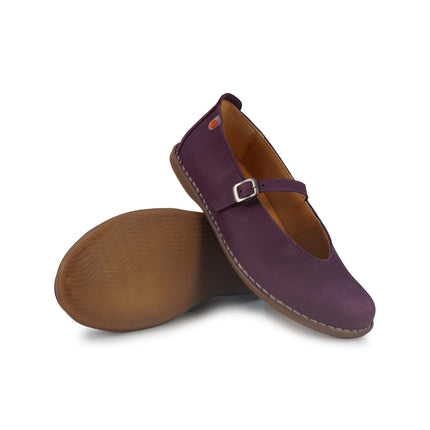 Jungla Ballerina Donna con Cinturino in Pelle Nabuk Viola 8460 PRUNUS Jungla 
