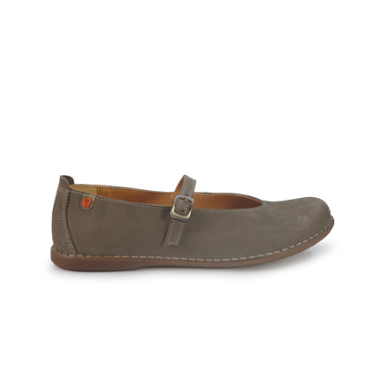 Jungla Ballerina Donna con Cinturino in Pelle Nabuk Taupe 8460 TERRON Jungla 