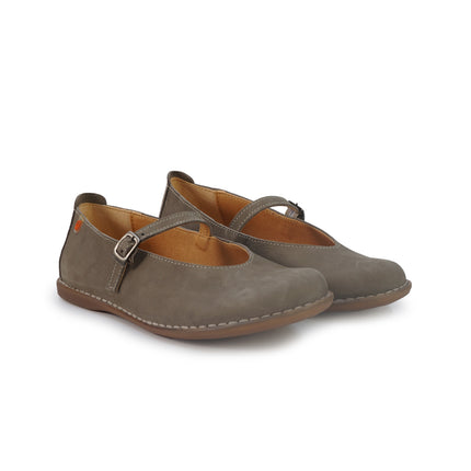 Jungla Ballerina Donna con Cinturino in Pelle Nabuk Taupe 8460 TERRON Jungla 