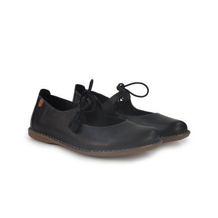Jungla Ballerina Donna con Lacci in Pelle Nera 8461 BLACK Jungla 