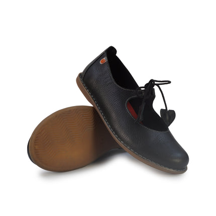 Jungla Ballerina Donna con Lacci in Pelle Nera 8461 BLACK Jungla 