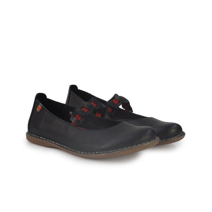 Jungla Ballerina Donna con Elastico in Pelle Nera 8462 BLACK Jungla 