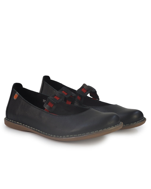 Jungla Ballerina Donna con Elastico in Pelle Nera 8462 BLACK Jungla 