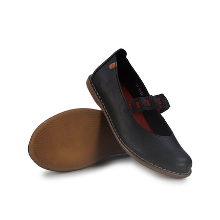 Jungla Ballerina Donna con Elastico in Pelle Nera 8462 BLACK Jungla 
