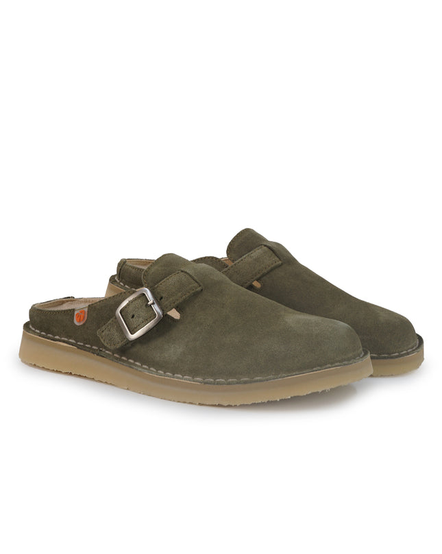 Jungla Sandalo Sabot Barefoot Donna con Fibbia in Camoscio Verde 8483 OLIVE Jungla 