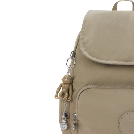 Kipling Zaino Multitasche in Tessuto Beige CITY PACK ZIP S BOHO TAN Kipling 