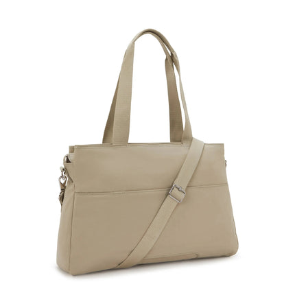 Borsa Lavoro Kipling Lapdop 15 Pollici con Tracolla in Tessuto Beige ELYSIA WORK BOHO TAN Kipling 