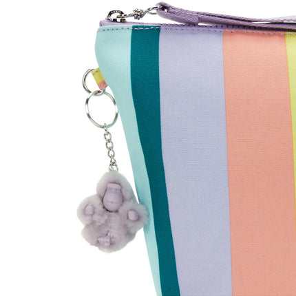 Kipling Borsello Pochette con Manetta in Tessuto Fantasia Striped NAOMI POUCH STRIPE BLOCK Kipling 
