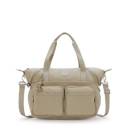 Kipling Borsa Organizer a Spalla Con Tracolla in Tessuto Beige NEW ART DUO POCKET BE BOHO TAN Kipling 