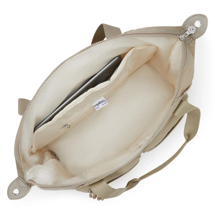 Kipling Borsa Organizer a Spalla Con Tracolla in Tessuto Beige NEW ART DUO POCKET BE BOHO TAN Kipling 