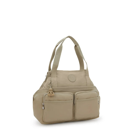 Kipling Borsa Organizer a Spalla Con Tracolla in Tessuto Beige NEW ART DUO POCKET BE BOHO TAN Kipling 