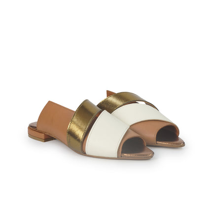 Luis Anne Sandalo Sabot Donna Basso in Pelle Cuoio Multi PATTY 07 CUOIO Luis Anne 