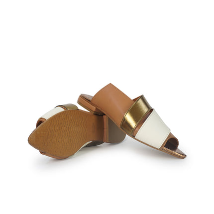 Luis Anne Sandalo Sabot Donna Basso in Pelle Cuoio Multi PATTY 07 CUOIO Luis Anne 
