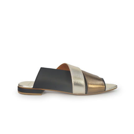 Luis Anne Sandalo Sabot Donna Basso in Pelle Nero Multi PATTY 07 NERO Luis Anne 