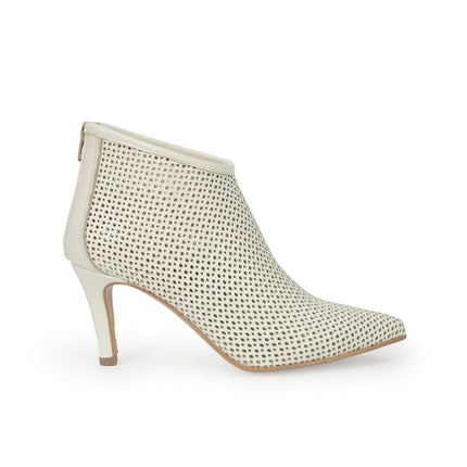 Luis Anne Stivaletto Donna Tacco Stiletto in Pelle Microforata Panna ROMINA PANNA Luis Anne 