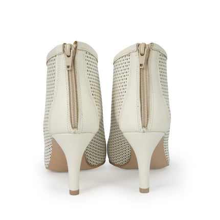 Luis Anne Stivaletto Donna Tacco Stiletto in Pelle Microforata Panna ROMINA PANNA Luis Anne 