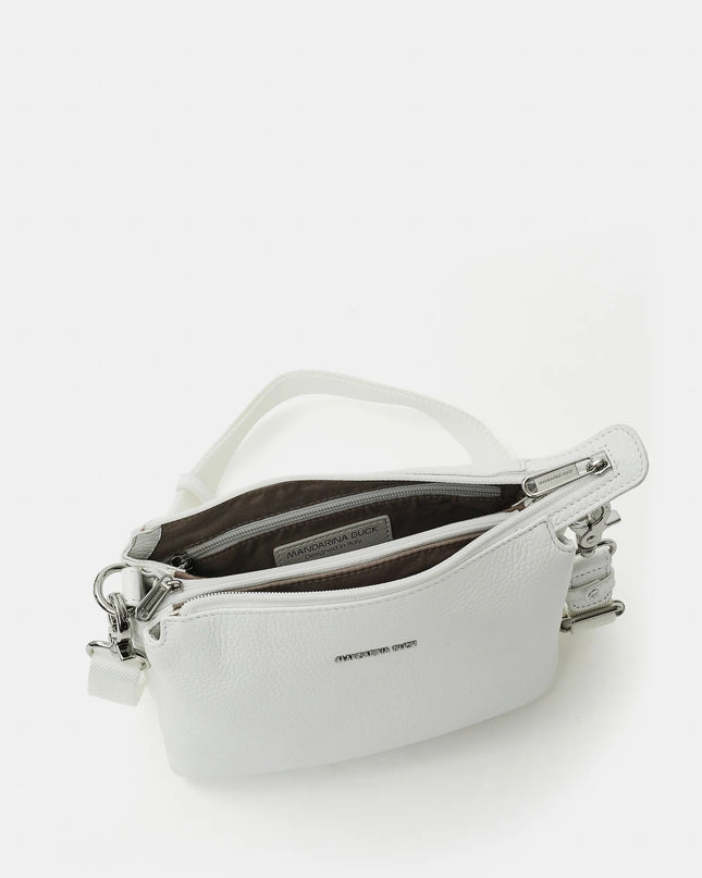 MandarinaDuck Borsa Donna con Tracolla in Pelle Bianca FZT12 MELLOW LEATHER BLANC Mandarina Duck 