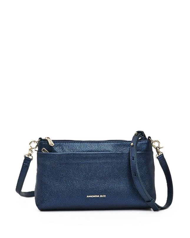 Mandarina Duck Borsa Pochette Donna con Tracolla in Pelle Blu Metal OYT03 MELLOW METAL BLUE INDIGO Mandarina Duck 