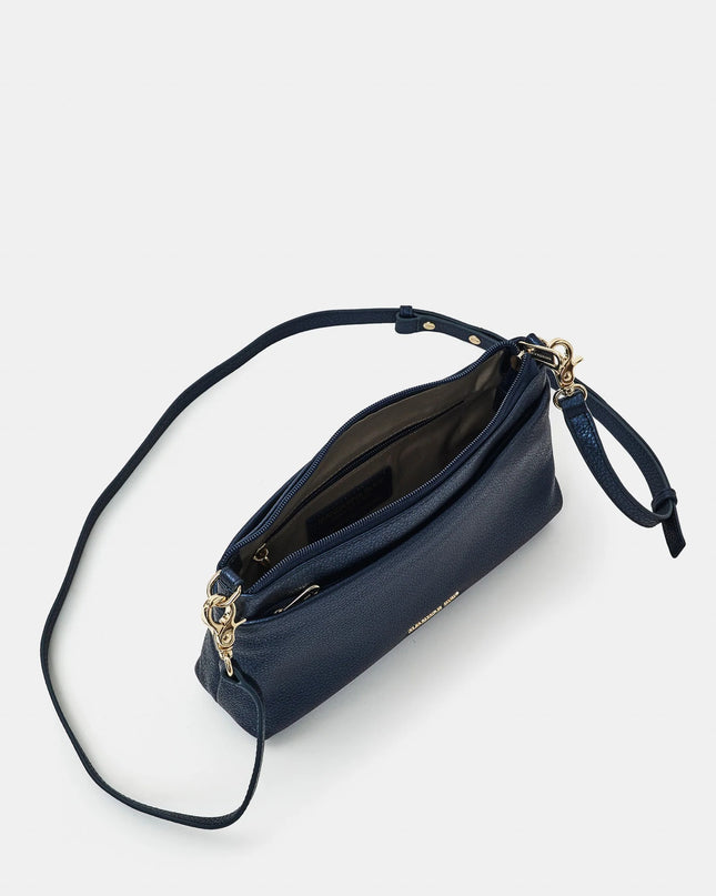 Mandarina Duck Borsa Pochette Donna con Tracolla in Pelle Blu Metal OYT03 MELLOW METAL BLUE INDIGO Mandarina Duck 