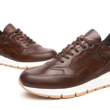 NeroGiardini Sneakers Bassa Uomo in Pelle Marrone E500640U BEIGE 412 Nero Giardini 