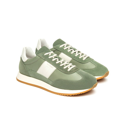 NeroGiardini Sneakers Bassa Uomo in Pelle e Camoscio Verde E601110U SAVANA 518 Nero Giardini 