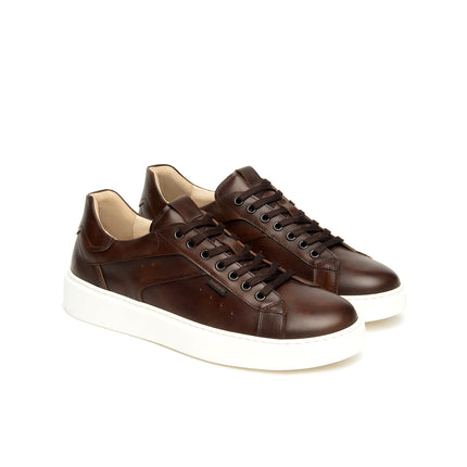 NeroGiardini Sneakers Bassa Uomo in Pelle Marrone E601150U BEIGE 412 Nero Giardini 