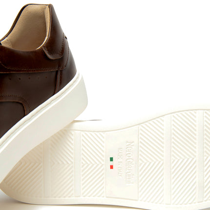NeroGiardini Sneakers Bassa Uomo in Pelle Marrone E601150U BEIGE 412 Nero Giardini 