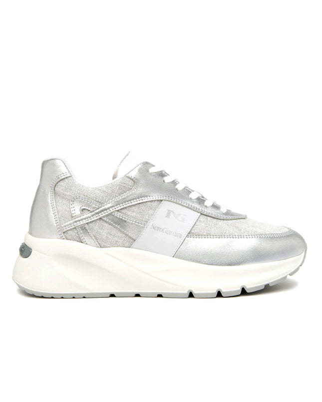 NeroGiardini Sneakers Donna in Pelle e Tessuto Argento E615183D ARGENTO 700 Nero Giardini 