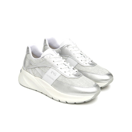 NeroGiardini Sneakers Donna in Pelle e Tessuto Argento E615183D ARGENTO 700 Nero Giardini 