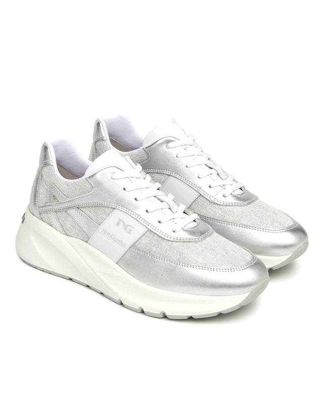 NeroGiardini Sneakers Donna in Pelle e Tessuto Argento E615183D ARGENTO 700 Nero Giardini 