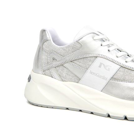 NeroGiardini Sneakers Donna in Pelle e Tessuto Argento E615183D ARGENTO 700 Nero Giardini 