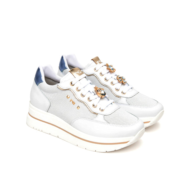 NeroGiardini Sneakers Donna in Pelle Bianca con Charms E615202D BIANCO 707 Nero Giardini 