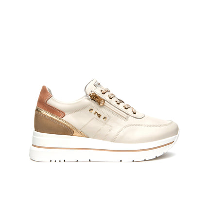 NeroGiardini Sneakers Donna in Pelle Avorio con Lacci e Zip E615203D AVORIO 713 Nero Giardini 
