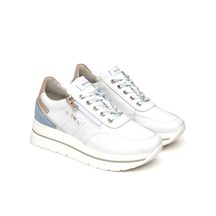 NeroGiardini Sneakers Donna in Pelle Bianca con Lacci e Zip E615203D BIANCO 707 Nero Giardini 