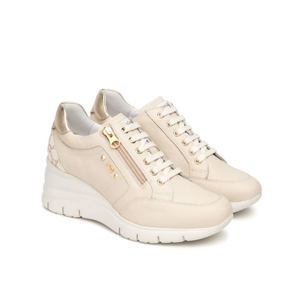 NeroGiardini Sneakers con Zeppa in Pelle Milk E615221D MILK 710 Nero Giardini 