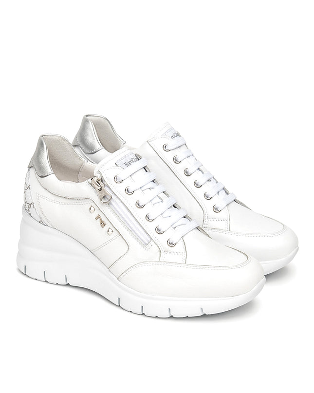NeroGiardini Sneakers con Zeppa in Pelle Bianca E615221D BIANCO 707 Nero Giardini 