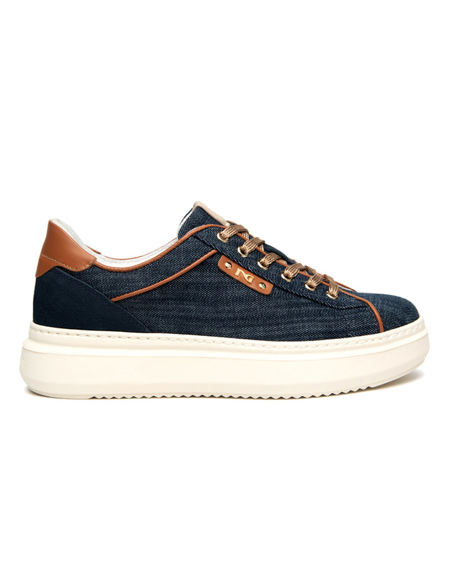NeroGiardini Sneakers Donna in Pelle e Tessuto Blu E615280D INCANTO 214 Nero Giardini 